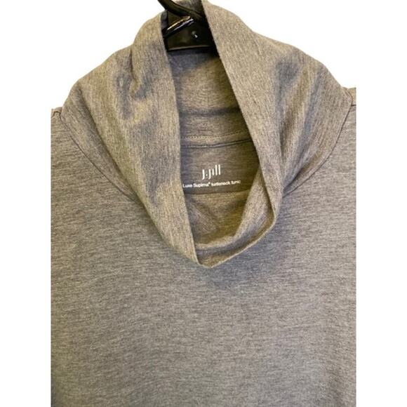 J. Jill Luxe Supima Turtleneck Tunic Heather Grey Size Large - Picture 3 of 6